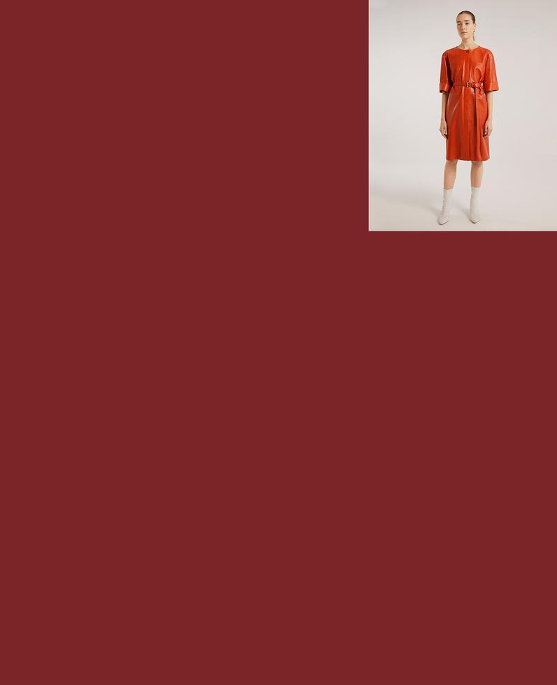 Elena Leather Dress | K12668 1010031090103