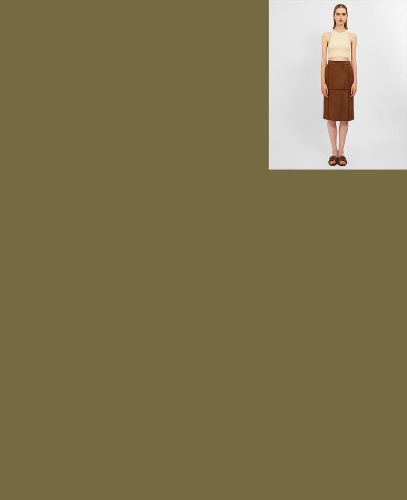 WM1 Suede crochet skirt | K13139 1010032377007