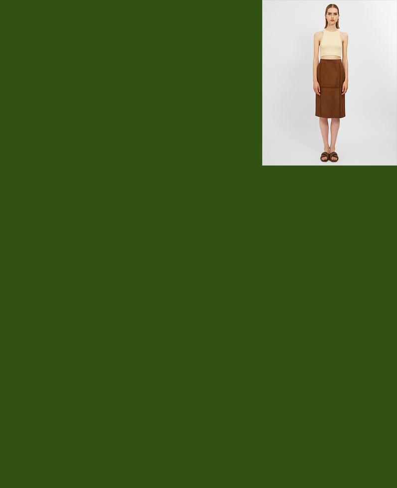 WM1 Suede crochet skirt | K13139 1010032377012