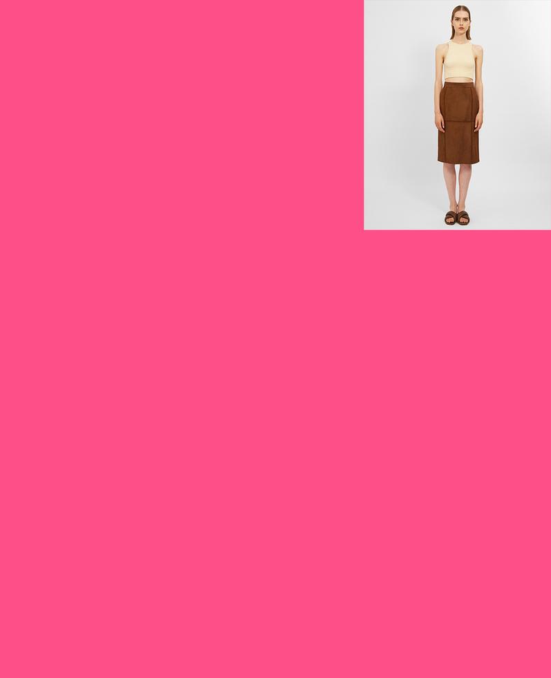 WM1 Suede crochet skirt | K13139 1010032377018