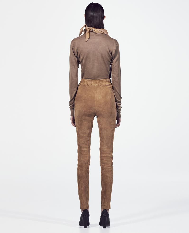 Leather stretch suede pants | K12977 1010031677021