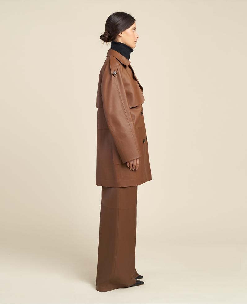 K13784 | Leather Trench Coat 1010035698029