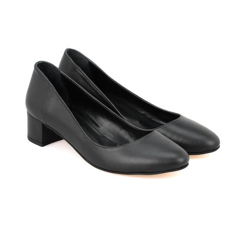 Thresh Siyah Kadın Klasik Topuklu Deri Ayakkabı
